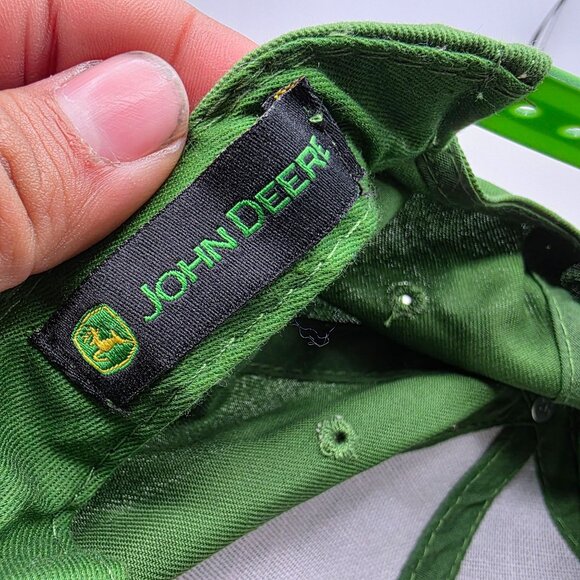 John Deere Snapback Hat Green Adjustable Embroidered Logo Adults One Size Cap - Picture 6 of 10